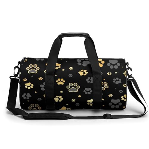 Sac de sport gym noir et doré aux finitions soignées style duffel