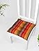 COTTON CRAFT Chair Cushion Pads - Set of 4 - Salsa Stripe - Dining Kitchen Office Chair Seat Cushion with Ties- Durable Cotton Fabric Cover - Thick Comfy Poly Fill - Indoor Use - 17x17 in – Red Multi