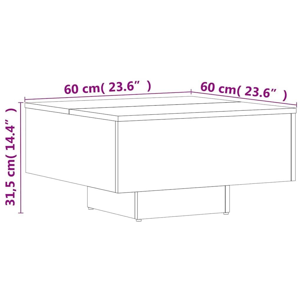 Générique Couchtisch, Eiche Sonoma, 60 x 60 x 31,5 cm | Robuste Oberseite, Pflegeleicht mit feuchtem Tuch abwischbar, stabil und langlebig, für Wohnzimmer