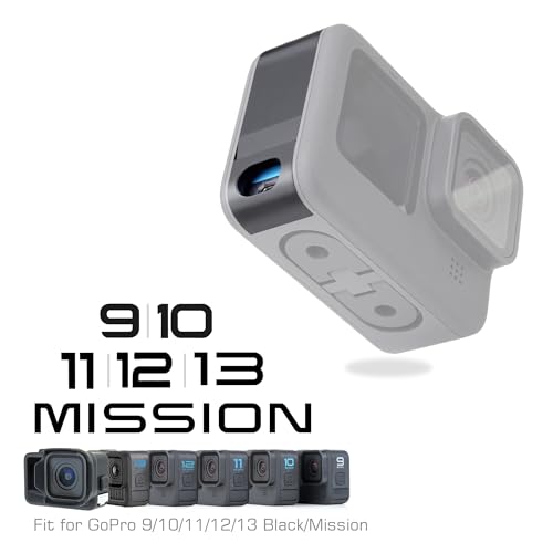 Image of GEPULY Aluminum Side Door for GoPro Hero 13 /12 /11 /10 /9 Black, Mission 1 /Mission 1 Pro, Removable USB Pass Through Door Battery Cover Type-C Charging Port Clip Repair Parts Accessories Accessory Kit