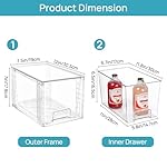 Vtopmart 4Pack Large Stackable Kitchen Pantry Storage Drawers, Clear Organizer Bins with Handles, Acrylic Drawer Organizers for Kitchen Pantry, Bathroom Undersink, Cabinet Organization and Storage - Image 2