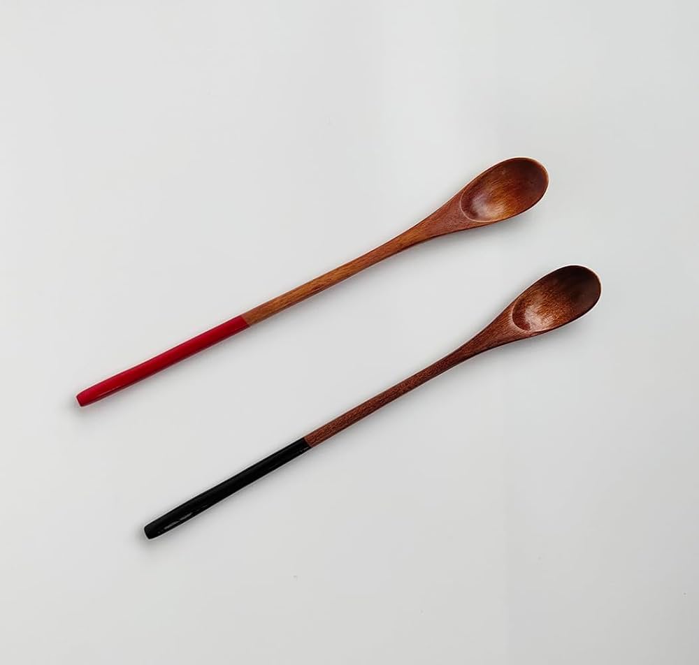 Amazon.co.jp: KXLCGYK 木製マドラースプーン 2本セット ロング