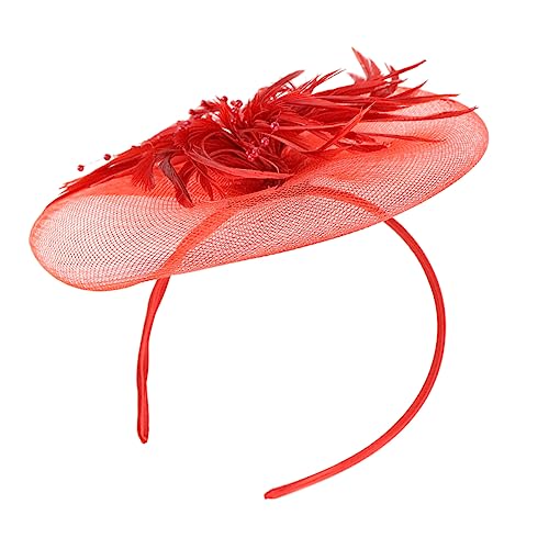 Accessoire coiffure élégant en plumage rouge pour sublimer vos coiffures de soirée