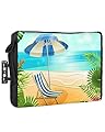 Outdoor TV Cover 80 to 85 Inches,Summer Holiday Chairs and Palm Trees on the Beach Picnic Waterproof and Weatherproof TV Cover with Remote Control Pocket,Flat Screen TV Cover Protector for Outside TV