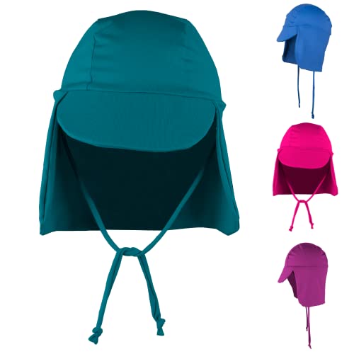 Boné infantil bebê criança proteção solar UV 50+ Passeio Sol Aloe Vera (Verde, P (6 Meses-2 Anos))
