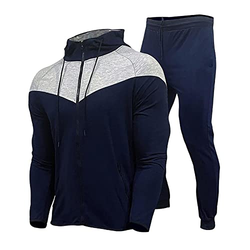 Manteau d'hiver homme bleu marine XXXL doublé peluche avec son pantalon
