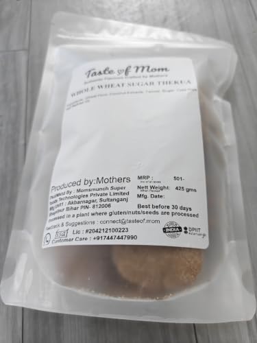 Image of Taste of MOM Thekua Traditional Bihar Sweet Snack | Whole Wheat & Sugar Indian Mithai | Classic Regional Recipe | Family Pack 425g | Traditional Indian Sweet Treat