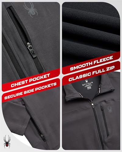 Image of Spyder Mens Fleece Jacket - UPF 30+ 2-Way Stretch Polar Fleece Lightweight