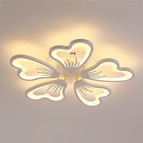 Plafonnier LED télécommande design fleur moderne acrylique salon 99W