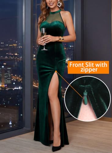 Image of VFSHOW Womens Halter Formal Prom Gala Wedding Guest Maxi Dress Evening Gown