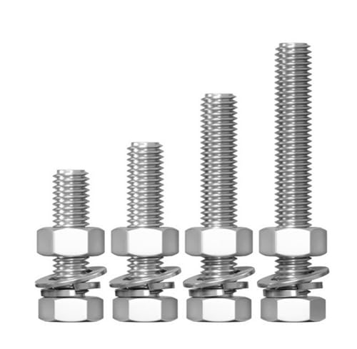Image of #10x1(5Sets) Hex Bolts Assortment Kit,Nuts and Bolts Assortment Kit,Hex Bolt Nuts,Bolts and Nuts kit, Includes Common SAE Sizes, 304 Stainless Steel,Hex Bolt Nut