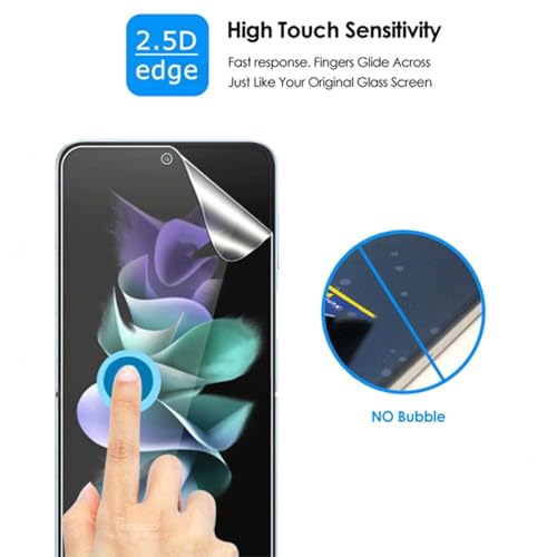 Image of TechTrendz Edge To Edge Screen Guard for Samsung Galaxy Z Flip 5 Unbreakable Membrane Diamond Quality Film Screen Protector (Front & Back) - Clear Screen Guard