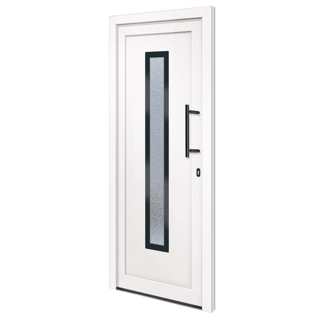 Porte d entrée Blanc 88x200 cm PVC