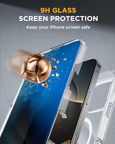 Image of miracase Privacy for iPhone 16 Pro Max Case, 25 Anti-Spy, Clear | Built-in Privacy Screen Protector, Compatible with MagSafe, Full Camera Protection, 360 Full Body Shockproof Phone Case 6.9 inch