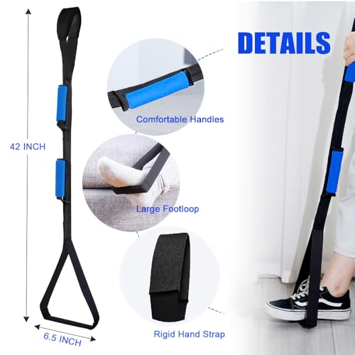 42 inch leg lifterleg lifter after hip replacement with large foot loopmobility aid for disables and elderlyleg lifter strap for knee replacement recovery aidsblack