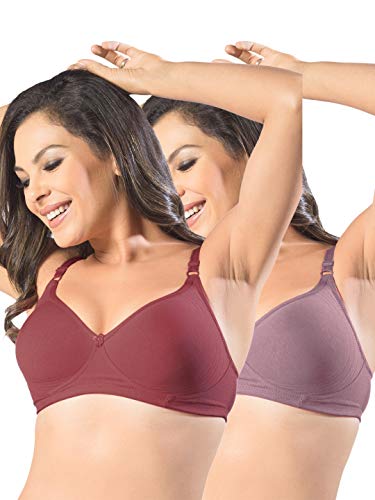 Image of SONARI Womens Non Padded Cotton T Shirt Bra | Wire Free, Medium Coverage, Comfortable and Lightweight | Adjustable Straps, Hook and Eye Closure for Everyday Wear - D-12
