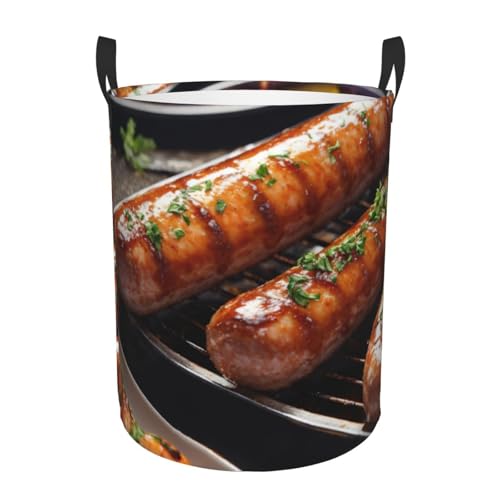 Panier à linge rond Fast Food grand format avec poignées intégrées - 2