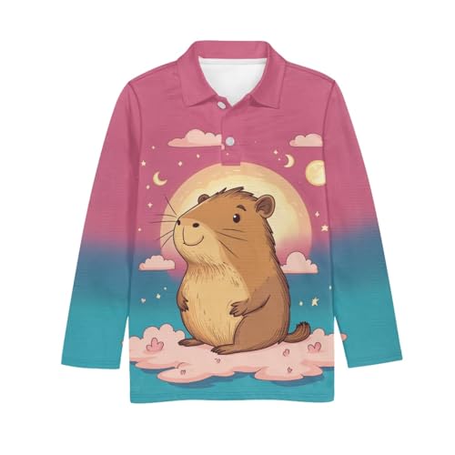 HUIACONG Kids Long Sleeve Golf Shirts for Boys Girls Sweatshirts for Children