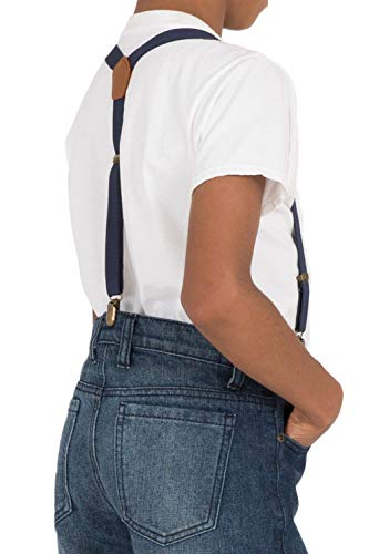 VIBES Boy's Classic 5 Pocket Denim Jeans Dark Sandblast Wash with Suspender Belt 5