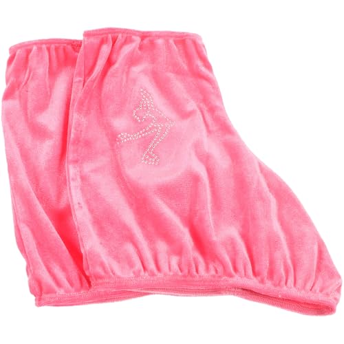 OSOLADY Fundas Elásticas para Patines de Hielo Rosa de Poliéster, Soporte Extra para Botas de Patinaje Artístico, 1 Par, Ideales para Patinaje y Roller Skating