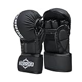 MMA Gloves Sparring Grappling, Kick Boxing Gloves, Hybrid Open Palm Martial Arts Mitts, Light Weight for Martial Arts Sparring Karate Muay Thai, Boxing, Punching Bag, Combat Sports Training Gloves