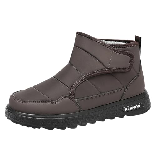 Bottes de neige homme avec doublure en fourrure et chaussures marche temps froid marron