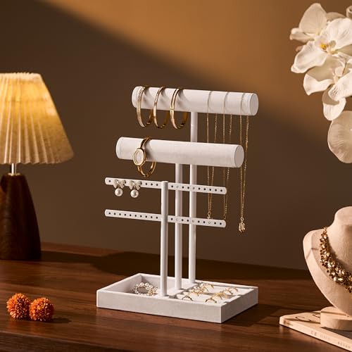 Image of Jewelry Organizer Stand for Necklaces, Bracelets, Earrings, Rings, PW
