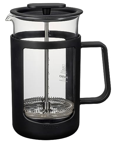 HARIO CPU-4-B CafePress U Press Coffee Heat Resistant Glass, Practical Capacity, 20.3 fl oz (600 ml), Black