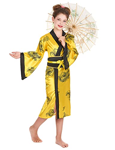 DEGUISE TOI - Déguisement chinoise jaune fille - L 10-12 ans (130-140 cm)