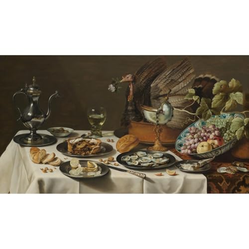 Impression d'art HD sur toile Nature morte avec la tarte turque 1627 grand format 76x101
