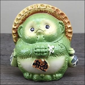 Amazon.co.jp: 風水 緑 信楽焼 5号お願い 学問運 才能向上 狸 しがらき