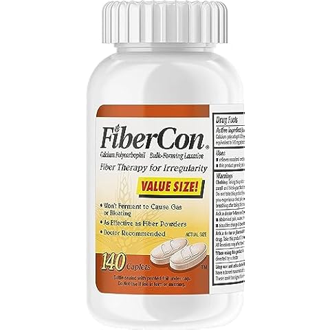 FiberCon Fiber Therapy for Regularity, Caplets, Value Size 140 caplets by Fibercon (Pack of 2) Cover