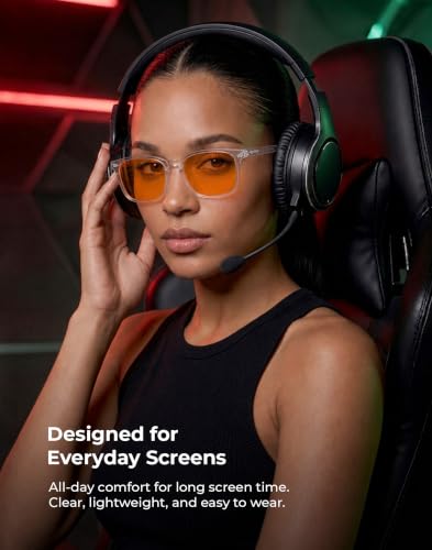 Image of TIJN Blue Light Blocking Glasses Dual AR Coatings Amber Orange Lens for Computer Gaming