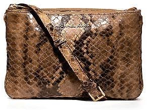 Amazon.com: Michael Kors Bedford cuero escudete Crossbody bolso arena  serpiente : Ropa, Zapatos y Joyería