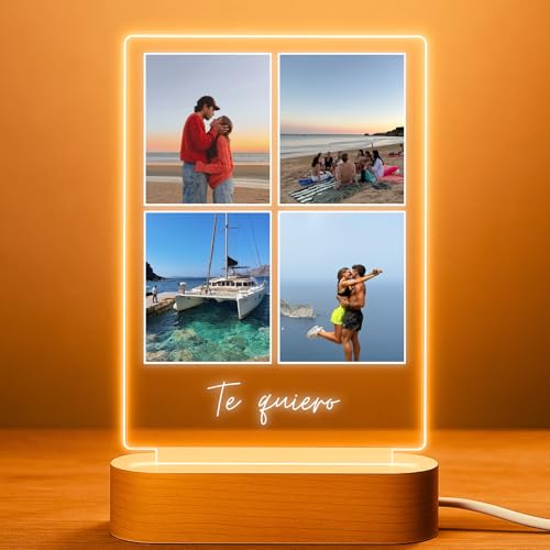 Cristal Plaque Lámpara Personalizada para Parejas | 4 Imágenes y