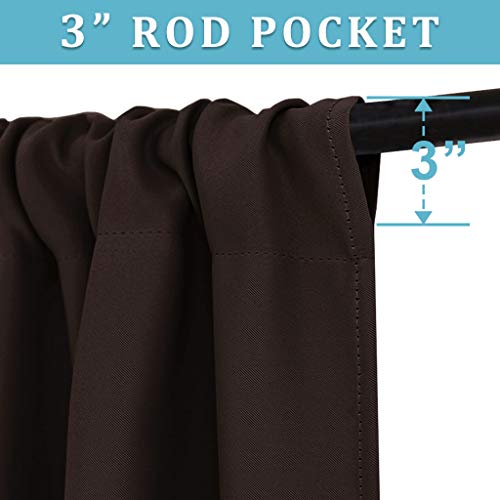 RYB HOME Blackout Window Curtains Insulated Drapes Rod Pocket Curtain Morden Panels for Cafe Shop Window Treatments D?or Draperies Energy Efficient for Bedroom, W 42 in by L 54 in, Brown, Set of 2
