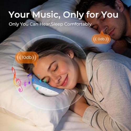 Image of Pillow Bluetooth Speaker for Sleeping | Wireless Under Pillow Speaker with White Noise, Sleep Timer, Bluetooth Music & Built-in Mic for Bedroom, Relaxation & Private Listening