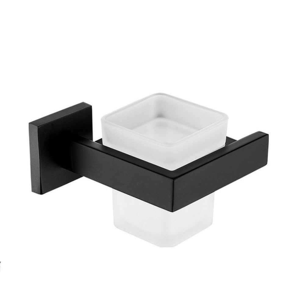 Juego de Accesorios de baño Negro, Gancho para Bata, toallero, Barra, Estante, Soporte para Papel higiénico, Soporte para Cepillo de Dientes, Accesorios para baño, Taza para Dientes MB