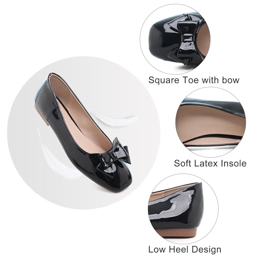 Image of Dear Time Women's Casual Foldable Ballet Flats Square Toe Ballerina Flats Shoes Comfortable