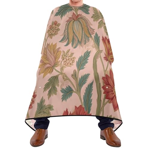Kigai Vintage Flowers Hair Cutting Cape for Men & Women Waterproof Barber Cape Professional Hairdressing Salon Styling Apron with Adjustable Closure Snap
