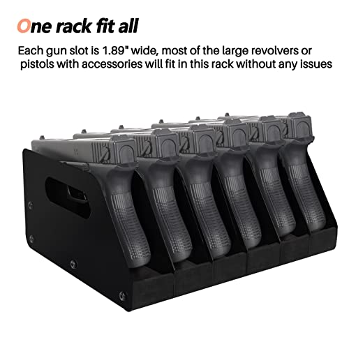 Adoreal Pistol Rack Handgun Rack Pistol Holder For Gun Safe Gun Cabinet Storage, Pistol Organizer Accessories, 6 Gun Holders Fit Most Pistols, Stong Steel Construction, High-Density Foam Padding #TOP3
