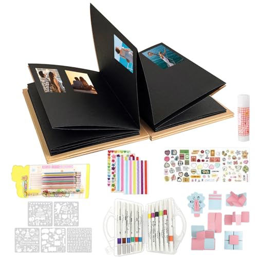 Álbum de álbumes de recortes plegable | Libro de memoria de papel plegable pequeño y elástico - Picture Crafts Photo Collection Book | for Graduation Valentines Day Birthday Holidays