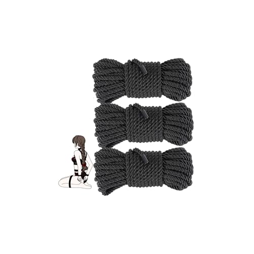 BDSM Bondage Rope Sex Restraints Adult Toys SM Starter Set for Women Men Couples 32 Feet/10m 3 Pack (Black)
