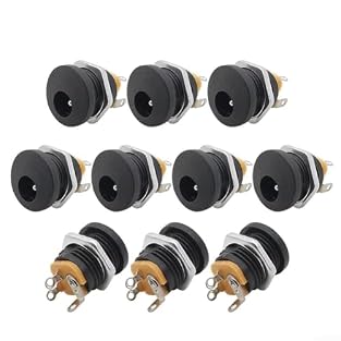 SECURE POWER CONNECTION: Features 3-pin terminals for stable wiring in DIY guitar pedal builds STANDARD DC SIZE: Designed with 5.5mm outer and for 2.1mm inner diameter to fit most 9V or 12V adapters CONSTRUCTION: Made from high-grade plastic and meta...
