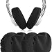Geekria Flex Fabric Headphone Earpad Covers/Stretchable and Washable Sanitary Earcup Protectors. Fits 4"-6" Over-Ear Headset Ear Cushions/Good for Gym, Training (Black, 2 Pairs)