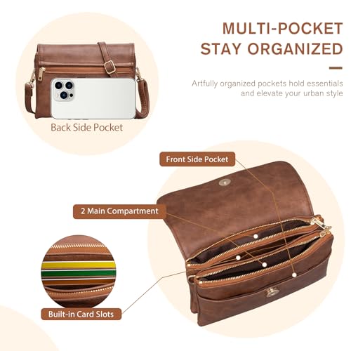 Image of Small Crossbody Bags for Women,Vegan Leather Cell Phone Purse with Adjustable Shoulder Strap for Travel