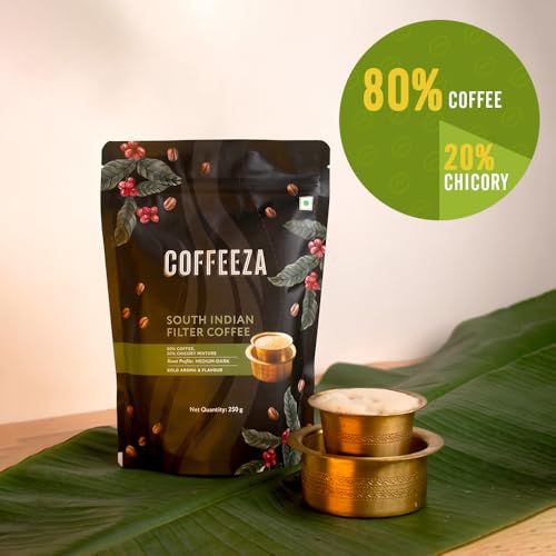 Image of Coffeeza South Indian Filter Coffee - 80:20 Chicory Blend | Fine Grind for Filter Coffee | Medium-Dark Roast | Chikmagalur Origin | 250g