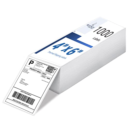 4" x 6" Thermal Direct Shipping Labels - Commercial Grade - Perforated - 4 x 6 Inch - 1000 Fanfold Labels