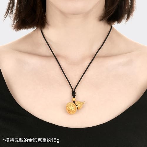 CHOW SANG SANG 999.9 24K Solid Gold Cultural Blessings Auspicious Gourd WULU Necklace for Women & Men 70cm 90852Z Price-by-Weight 13.47g Gold2