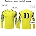 Quick-Dry Breathable Goalie Shirt with - Custom Goalkeeper Jersey for All Ages - Adults/Kids/Teens (Yellow)